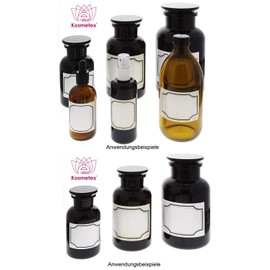 60 x Mix Apothecary Bottle Labels, Kosmetex Stickers for Bottles, Cans, Labelling for Cosmetics, Aroma, Oil, Mix Set