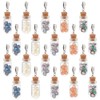 PH PandaHall 20pcs Mini Glass Bottle Pendants, Electroplated Glass Beads