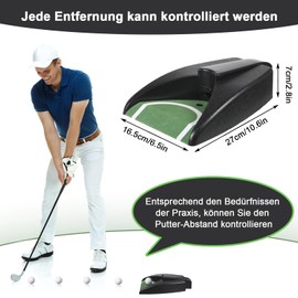 Golf Putting Machine, Golf Automatic Putting Cup Golf Putting Trainer Automatic Putt Return Golf Ball Automatic Putting Returning Machine Auxiliary Golf Practice Device for Men Outdoor Indoor Yard
