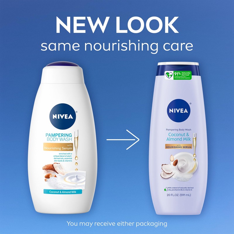 NIVEA Pampering Coconut and Almond Milk Body Wash with Nourishing