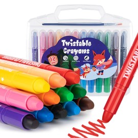 ANYUKE Twistable Washable Crayons: 12 Colors Toddler Crayons Gel Crayons for Kids, Non Toxic Crayons for Toddlers, Art Supplies Coloring Markers for Kids Back to School
