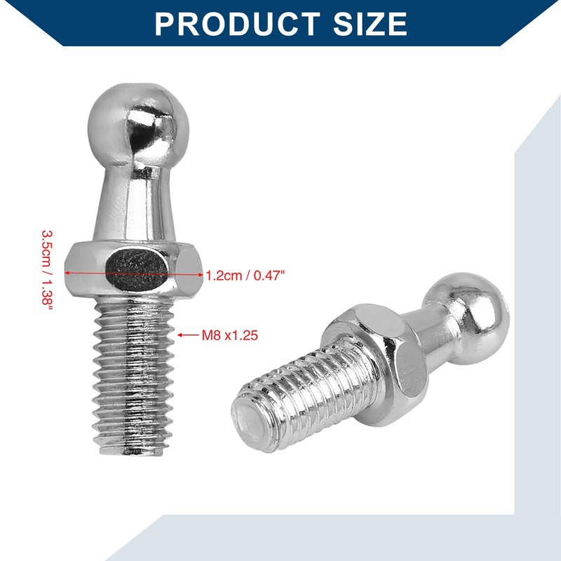 Hihaha Gas Strut Ball Stud/for Car/Metal M8 / 2 Pcs