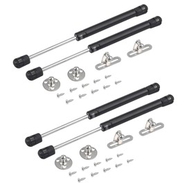 Bohaner 4 x Gas Lift 200N Universal Gas Spring Gas Spring Gas Shock Absorber Furniture Damper for Flaps Cabinet Door Shock Absorber Kitchen Cabinet (Black, 4 Pieces 200N)