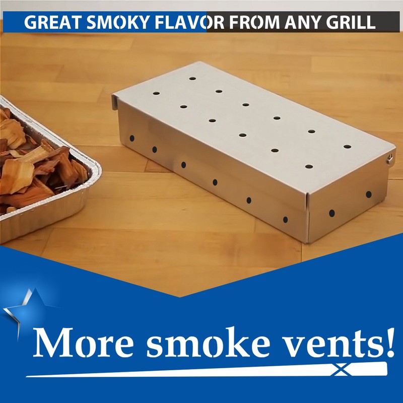 KEISSCO Stainless Steel Smoker Box for Gas Grill & Charcoal