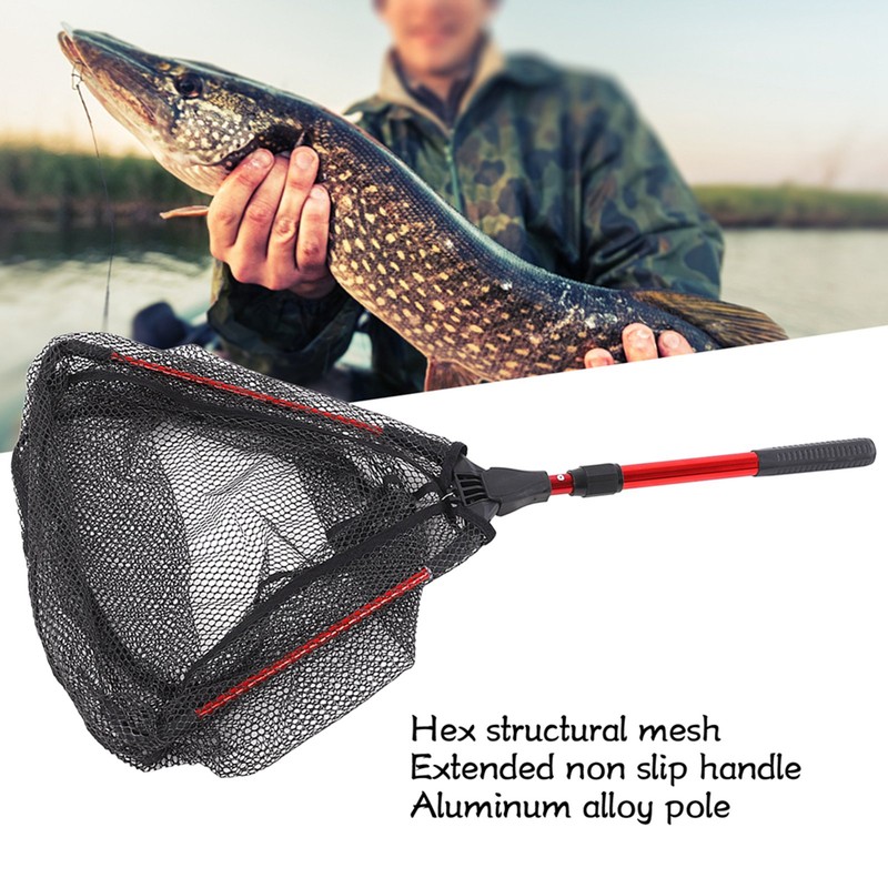 Floating Fishing Net Aluminum Alloy Hex Structural Mesh Extended Handle