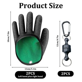 Fishing Gloves, Landing Gloves, Pike, Waterproof Fishing Gloves with 2 Magnetic Buckles, Cut Landing Glove, Anti Cut and Magnetic Closure, Fishing Accessories for Safe Handling of Pike