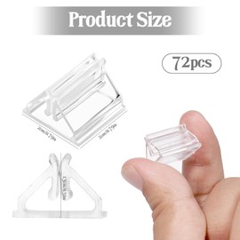 Piriuuo 72 Pcs Plastis Place Card Holders, Table Number Holders Clear Game Card Stands Acrylic Table Place Cards Tables Sign Stands for Wedding Cards, Photos, Memos, Pictures Display (0.79*0.79 in)