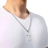 Collar de colgante cruz para hombre, Cadena de plata para