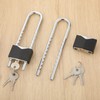 4 Pcs Long Shackle Padlock with Key 2 Inch Solid