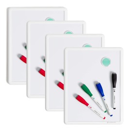 U Brands Contempo Magnetic 8.5” x 11” Dry Erase Board Bundle, 4 Boards + 16 Markers + 4 Magnets