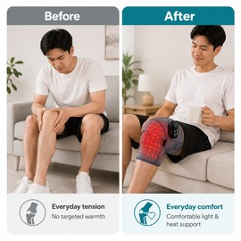 3-in-1 660nm & 850nm Red Light Therapy Wrap with Heat – Adjustable Knee, Shoulder & Elbow Pad for Joint and Muscle Comfort