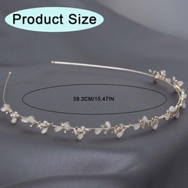 MWUMRCM Gold Bridal Hair Jewellery Tiara Girls Headband Crowns - Fairy Headpiece, Medieval Headpiece, Bridal Jewellery Gold Silver, Communion Confirmation Hair Accessories