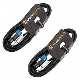 2 x Male Speakon to 6.35mm 1/4" Jack PA Speaker Cable/Guitar Amp Lead / 2 Pack 6m
