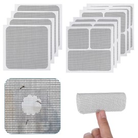 HJZHII Quick Window Screen Patches Repair Kit, 10 Sheets 3 Sizes Screen Door Self-Adhesive Replacement Set Fiberglass Mesh Wall Fixing Patch Mesh Hole Stickers Drywall Tools Patch(Grey)