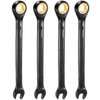 HARFINGTON 4Pcs Ratcheting Wrench 10mm Metric Open End Wrench 72-Teeth