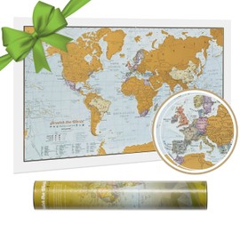 Maps International - Scratch The World® - Travel Edition Map Print - 12 x 16.5