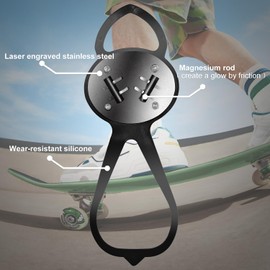 Flint Pad Sparks for Skateboards, Motorcycles & Bicycle Skateboard Accessories, Bike Pack Essentials, Friction Spark Tool (Rubber Band)