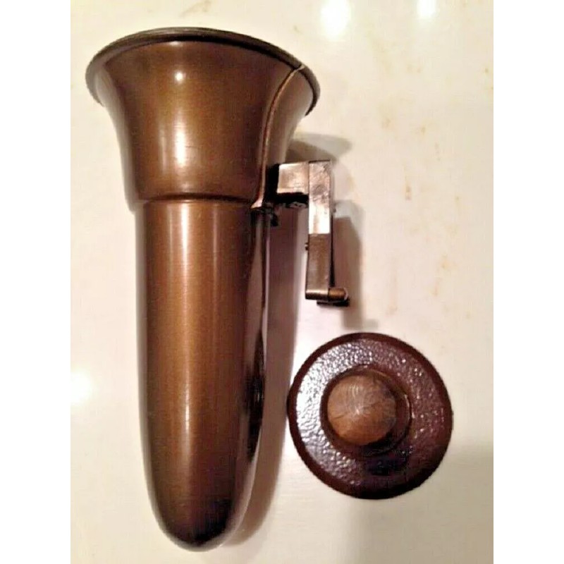 Silk Flowers and Crypt Mausoleum Vase with Disc Base Button