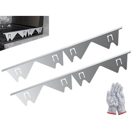 Viesembo Stove Gap Covers Stainless Steel, Retractable Oven Gap Filler for Stove and Counter, Expandable Metal Strip Kitchen Range Crumb Catcher Stove Guards Silver (2pcs)