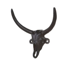 Dulton Iron Parts Bull Skull Hook Antique Black Height 5.7 x Length 5.5 x Depth 2.6 inches (145 x 140 x 65 mm) BULL SKULL HOOK A.BLACK S555-379ABK
