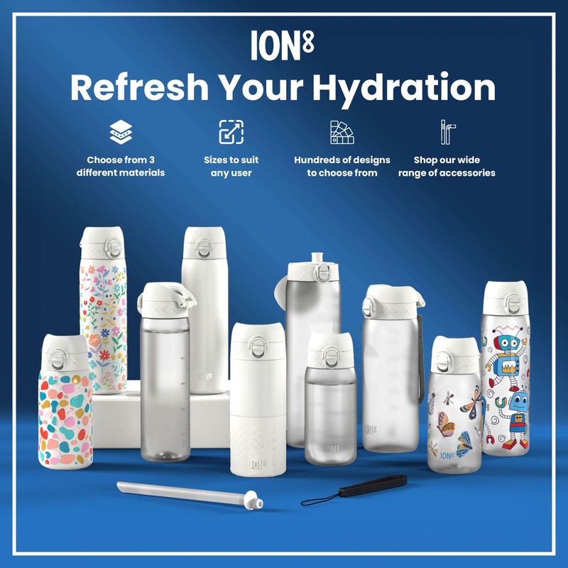 Ion8 Lightweight Steel Water Bottle, 600 ml/20 oz, Non-Insulated, Leak