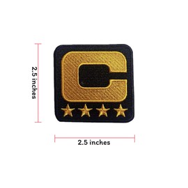 Captain C (Black) Embroidered Iron On/Sew On Patch – Perfect for Jackets, Backpacks, Jeans, Hats & Shirts