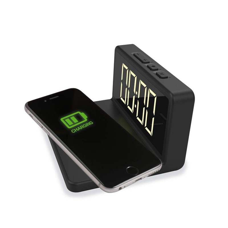 Platinet 5W PACW5 Alarm Clock with Wireless Charger - Black