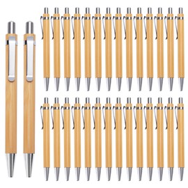 Ballpoint Pen Sets, 30 Set Bamboo Wooden Ballpoint Pen Vintage Creative Retractable Pen for Everyday Office School Life Supplies, Stylish Smooth Writing Instrument Gifts(1.0mm, Black Ink)