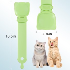 OKAMMY Cat Treat Squeeze Spoon Dispenser - Multifunctional Lickable Wet Cat Treat Dispenser for Cat Liquid Snack Cat Feeding Food Storage and Easy Hanging Cat Food Feeding Spoon (3 green)