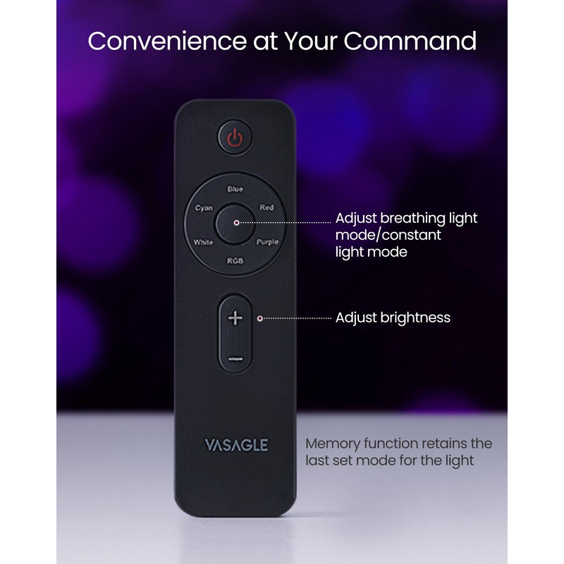 VASAGLE Stand with LED Lights 70 Inch, Entertainment Center with