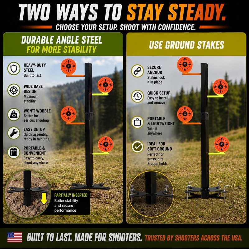 Dualing Tree for .22 Rimfire Shooting,Metal Dueling Tree kit with
