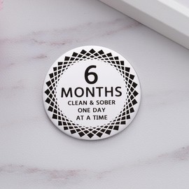 Ukodnus 6 Months Sobriety Coin, AA/NA Medallion Recovery Chips, Sober for Men Women in Recovery, Six Months Clean Alcoholic/Narcotics Anonymous Sober Gift Token