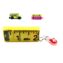 Ruler USB Flash Drive for Students - Cool Flash Drive - Ruler Pen Drive - Back to School Thumb Drive - Fun USB - Cool Pen Drive for School - 16 GB Storage (Yellow Ruler)