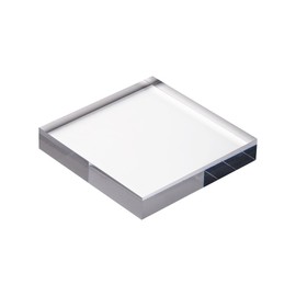 CiaoHER 1in Thickness 6in Square Acrylic Cube Display Block Clear Polished Pedestal Stand Riser Solid Base 6" x 6" x 1", 1 Pack