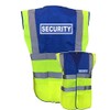 Security Badge Blue & Yellow Hi Vis Vest Reflective, Work