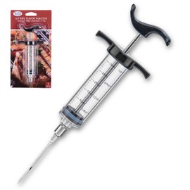 Alpine Cuisine BBQ Injector 6.3-Inch - Perfectly Marinate Your Meat with the Stainless Steel Injector Meat - Inject Sauces, Brines, & Marinades for a Juicy and Flavorful BBQ - Durable & Easy to Use