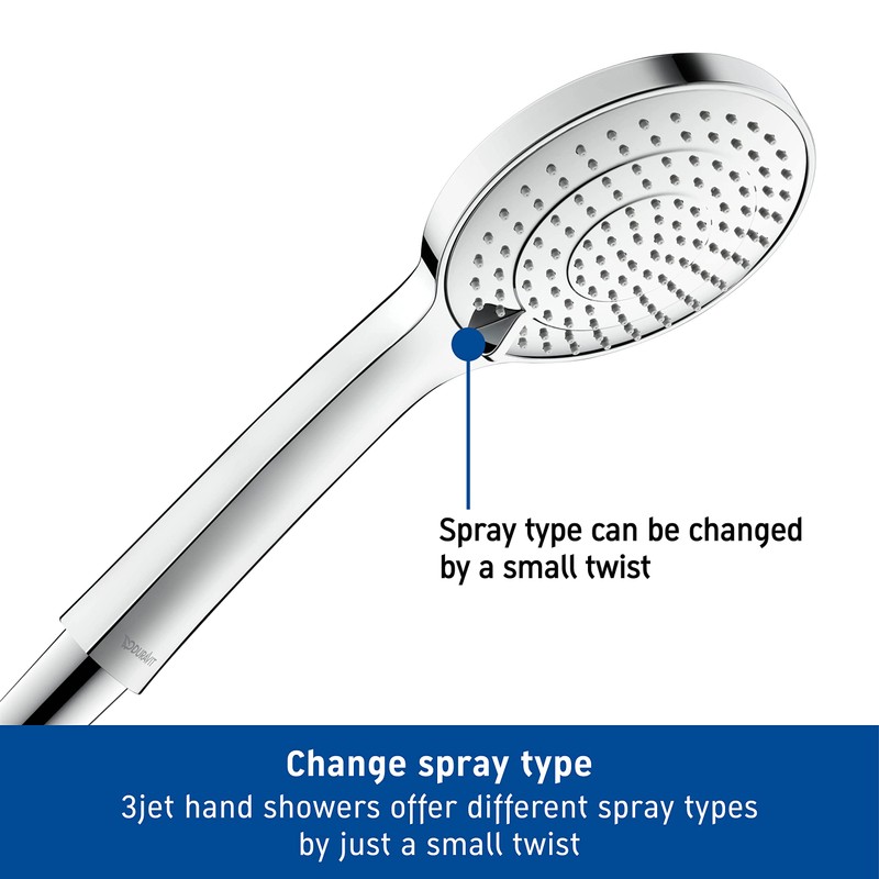 Duravit Universal Shower Head, Handheld Shower Head with 3jet Types