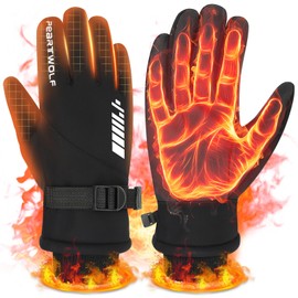 Outdoor Gloves, Thermal Gloves, (S/M/L, 2023 Fall and Winter Innovation), Thermal Gloves, Bike Gloves, Thermal, Thick, Fleece Lined, Touch Panel Compatible, Windproof, Waterproof, Anti-Slip, Smartphone Compatible, Cycling Gloves, Bicycle Gloves, Winter, Unisex, Black (M)
