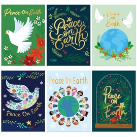ceiba tree Christmas Cards 24pcs Peace Dove Greeting Card Christmas Note Cards with Envelopes and Stickers