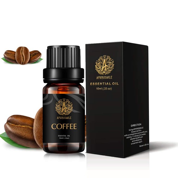 Aromatherapy Coffee Essential Oil for Diffuser, 10 ml 100% Pure Coffee Essential Oil for Home, Massage, Therapeutic Grade Coffee Essential Oil for Skin & Hair Care, Humidifier