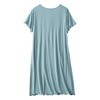 PNAEONG Womens Cotton Nightgown Short Sleeve Pleated Nightshirt Loose Fit