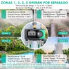 RESTMO 4-Zone Sprinkler Timer, Brass Inlet Programmable Water Timer for