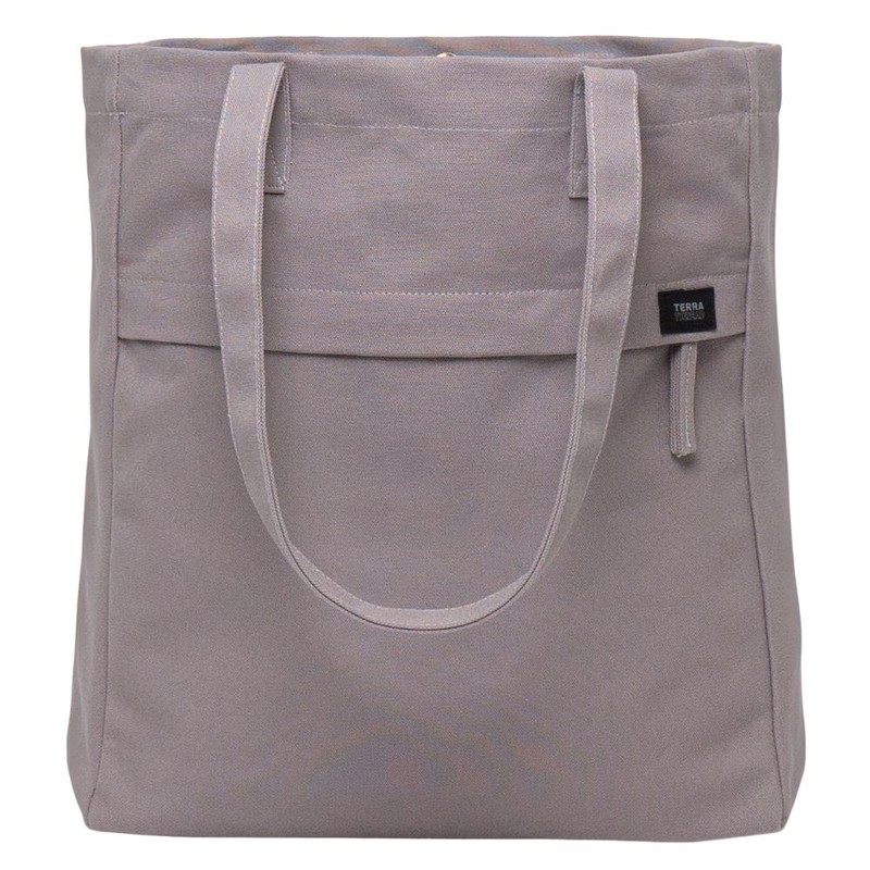 Terra Thread Organic Cotton Executive Work Tote Bag, Charcoal Grey