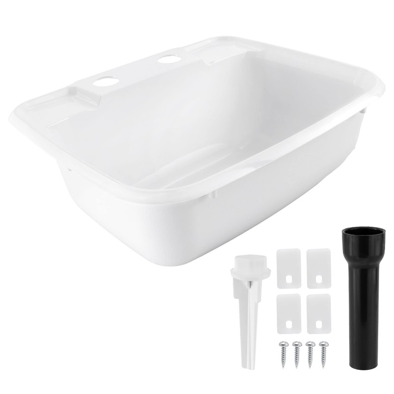 RecPro Rectangle RV Bathroom Sink | Single Bowl Lavatory Sink