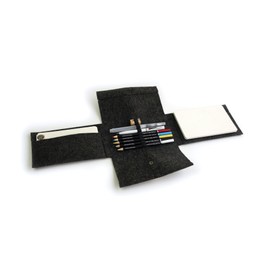 Three by Three Seattle jOTBLOCK Travel Postcard Watercolor Pencil Set: Create Artful Postcards, 12 Blank Postcards, 5 Watercolor Pencils, Sharpener, Ballpoint Pen & Paint Brush With Water Well