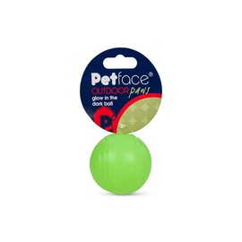 Petface Outdoor Paws Glow In The Dark Ball Dog Toy, 6.5 cm (Pack of 1)