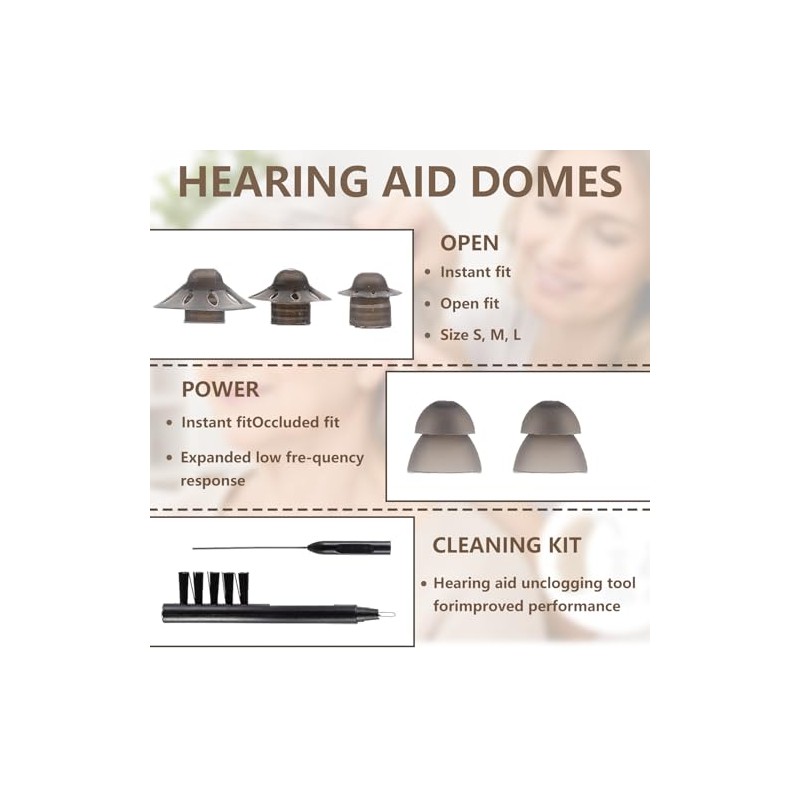 24 PCS Hearing Aid Cleaning Kits, Replacement Domes Set with