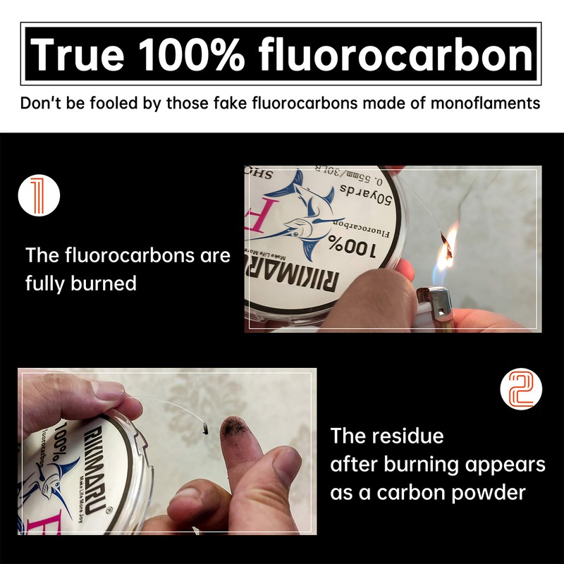 RIKIMARU FC 100% Fluorocarbon (Clear, 150Yards-20LB)