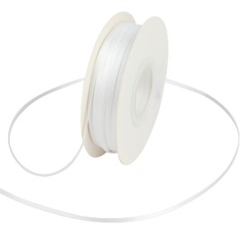 DINDOSAL Thin White Ribbon 1/8 Inch Double Face Satin Ribbon for Crafts, Hanging Tags, Christmas Tree Ornaments - 100 Yards