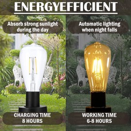 Solar Light Bulbs Solar Light Replacement Top Part with Bulbs, Outdoor Waterproof Solar Lantern Garden Accessories Tools (8.5cm/3.35'' - 2 Pcs)
